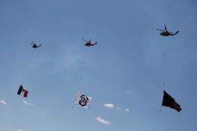 Air Parade Prior To The 213th Anniversary Of The Independence Of Mexico