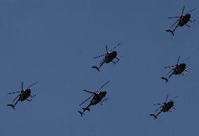 Air Parade Prior To The 213th Anniversary Of The Independence Of Mexico