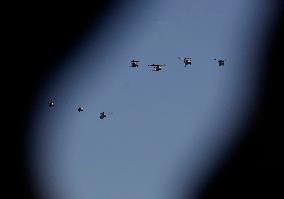 Air Parade Prior To The 213th Anniversary Of The Independence Of Mexico