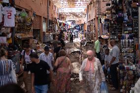 Tourism In The City Center After The Earthquake - Marrakesh