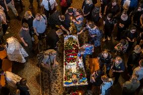 Funeral Ceremony For Yevhen Shayan, Ukrainian Armed Forces Serviceman Who Was Killed At The Front Defending Ukraine  Against Rus