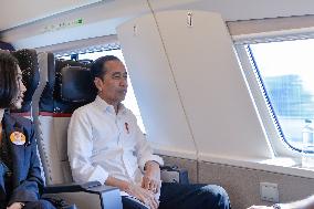 INDONESIA-PRESIDENT-JAKARTA-BANDUNG HSR-RIDE