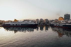 Blue Star Ferries Company Boat, Greece.