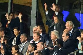 French And Uruguayan Presidents Watch France v Uruguay