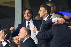 French And Uruguayan Presidents Watch France v Uruguay