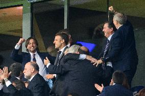 French And Uruguayan Presidents Watch France v Uruguay