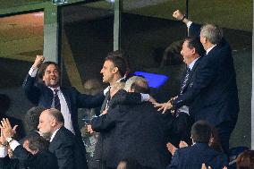 French And Uruguayan Presidents Watch France v Uruguay