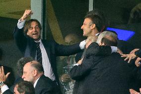 French And Uruguayan Presidents Watch France v Uruguay