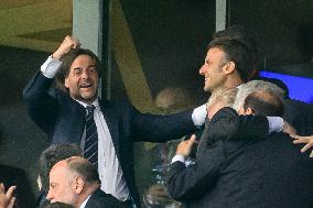 French And Uruguayan Presidents Watch France v Uruguay