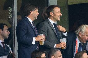 French And Uruguayan Presidents Watch France v Uruguay