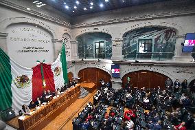 Delfina Gómez Is Sworn In As Governor Of The State Of Mexico.