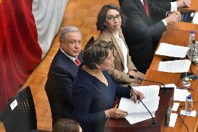 Delfina Gómez Is Sworn In As Governor Of The State Of Mexico.