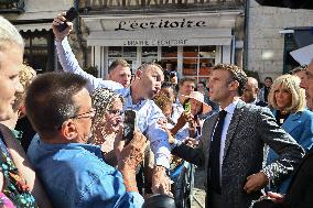 President Macron And His Wife Visiting Cote-D'or