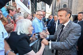 President Macron And His Wife Visiting Cote-D'or