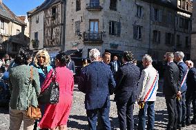 President Macron And His Wife Visiting Cote-D'or