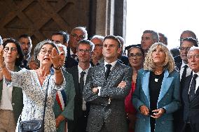 President Macron And His Wife Visiting Cote-D'or