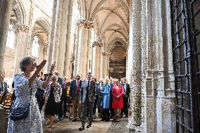 President Macron And His Wife Visiting Cote-D'or