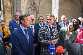 President Macron And His Wife Visiting Cote-D'or