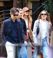 Laura Dern with Greta Gerwig and daughter in New York