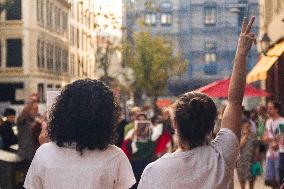 Iranian And Kurdish Communities Realized A Protest In Memorian Of Mahsa Amini In Porto