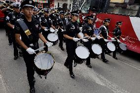 Civic Parade On The Occasion Of The 213th Anniversary Of The Independence Of Mexico