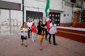 Civic Parade On The Occasion Of The 213th Anniversary Of The Independence Of Mexico