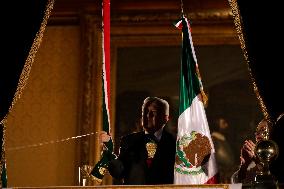 Andres Manuel Lopez Obrador, President Of Mexico, Gives The Cry Of Independence