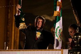 Andres Manuel Lopez Obrador, President Of Mexico, Gives The Cry Of Independence