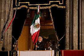 Andres Manuel Lopez Obrador, President Of Mexico, Gives The Cry Of Independence