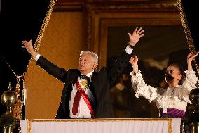 Andres Manuel Lopez Obrador, President Of Mexico, Gives The Cry Of Independence