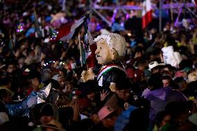 Andres Manuel Lopez Obrador, President Of Mexico, Gives The Cry Of Independence