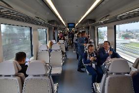 President Of Mexico Lopez Obrador Inaugurates Stage 1 Of The Mexico-Toluca Interurban Train