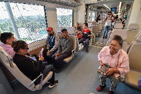 President Of Mexico Lopez Obrador Inaugurates Stage 1 Of The Mexico-Toluca Interurban Train