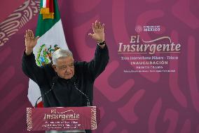 President Of Mexico Lopez Obrador Inaugurates Stage 1 Of The Mexico-Toluca Interurban Train