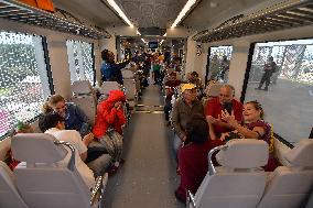 President Of Mexico Lopez Obrador Inaugurates Stage 1 Of The Mexico-Toluca Interurban Train