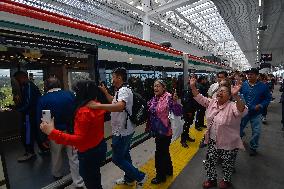 President Of Mexico Lopez Obrador Inaugurates Stage 1 Of The Mexico-Toluca Interurban Train