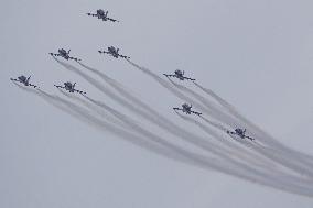 Indian Air Force Aerobatics team performs in Jaipur - India