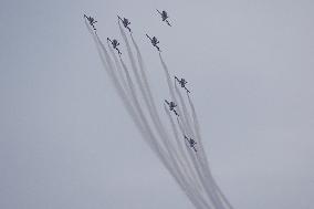 Indian Air Force Aerobatics team performs in Jaipur - India