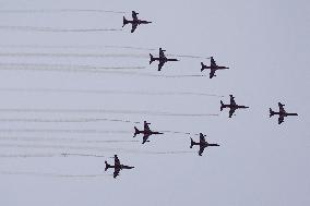 Indian Air Force Aerobatics team performs in Jaipur - India