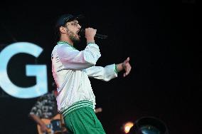 Soolking performs during the Fete de l'Humanite - Bretigny sur Orge