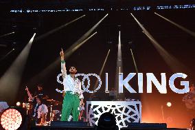 Soolking performs during the Fete de l'Humanite - Bretigny sur Orge