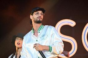 Soolking performs during the Fete de l'Humanite - Bretigny sur Orge