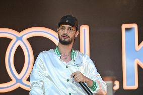 Soolking performs during the Fete de l'Humanite - Bretigny sur Orge