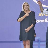 Matteo Salvini and Marine Le Pen in Pontida - Italy