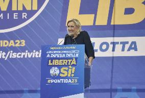 Matteo Salvini and Marine Le Pen in Pontida - Italy