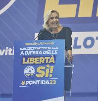 Matteo Salvini and Marine Le Pen in Pontida - Italy