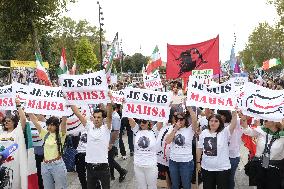 March for First anniversary of the death of Mahsa Amini - Paris
