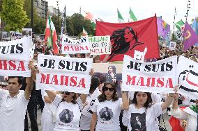 March for First anniversary of the death of Mahsa Amini - Paris