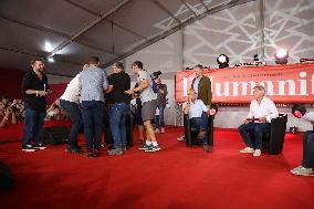 Edouard Philippe and Fabien Roussel at Fete de l'Humanite 2023