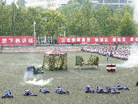 2023 Freshman Military Training Parade Held at Three Gorges University in Yichang, China